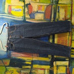 Lands End Vintage Dark Wash Straight Leg Jeans Women's Size 8 Regular